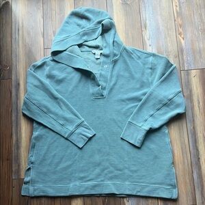 Athleta Women's Coaster Luxe Waffle Hoodie Minimalistic Blue Pullover Size M